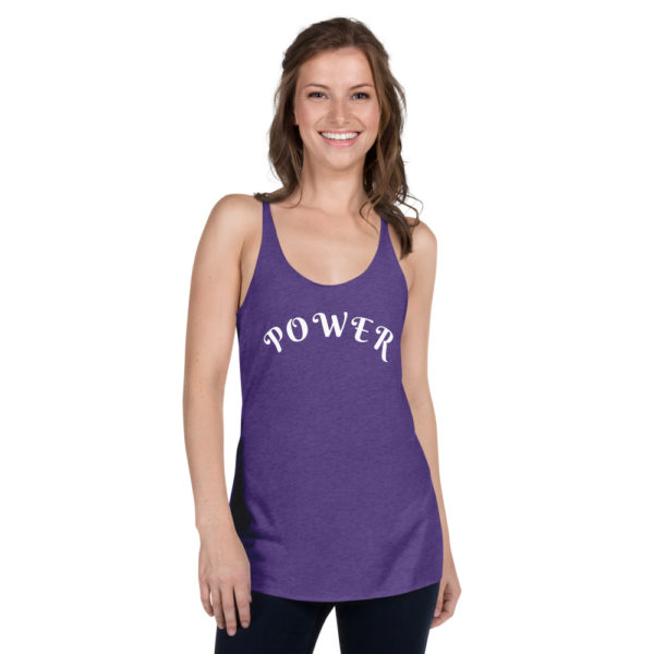 womens-racerback-tank-top-purple-rush-front-605782aa17a90.jpg Racerback Tank-Top für Damen Power – Bild 1