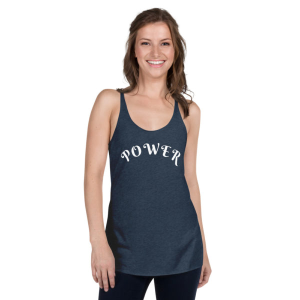 womens-racerback-tank-top-vintage-navy-front-605782aa17cc7.jpg Racerback Tank-Top für Damen Power – Bild 3