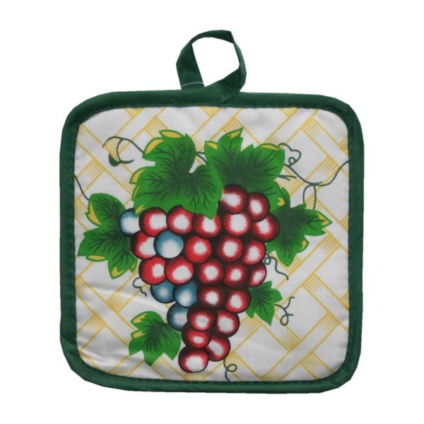 Topflappen Ofenhandschuh 18 x 18 cm Motiv Weintraube (0168)