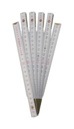 Gliedermaßstab 2 Meter Zollstock Buchenholz Meterstab weiß (0234)