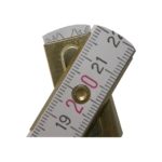 Gliedermaßstab 2 Meter Zollstock Buchenholz Meterstab weiß (0234)