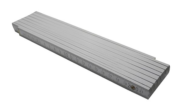 Gliedermaßstab 3 Meter Zollstock Buchenholz Meterstab weiß (0237)