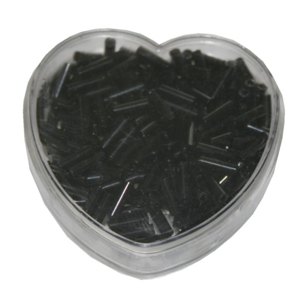 Stiftperlen Glasperlen Stäbchenperlen aus Glas 7mm schwarz (0097)