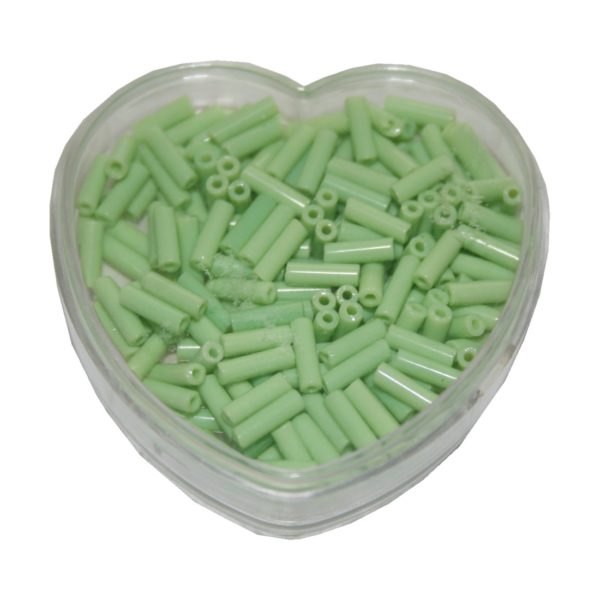 Stiftperlen Glasperlen Stäbchenperlen aus Glas 7mm hellgrün (0099)