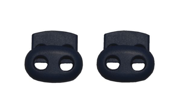 Kordelstopper Kordelklemme oval 2 Loch schwarz 2 Stück (0126)