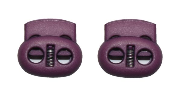 Kordelstopper Kordelklemme oval 2 Loch lila 2 Stück (0145)