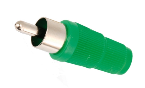 cinchstecker-kunststoff-grun-lotanschluss-ohne-knickschutz-0207 Cinchstecker Kunststoff grün Lötanschluss ohne Knickschutz (0207)