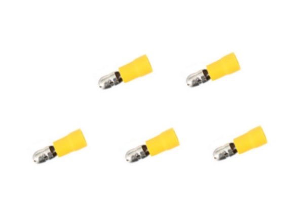 Rundstecker Stecker 4mm 4mm2 gelb 5 Stück (0218)