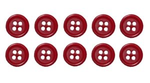 Knopf Knöpfe 10mm 4 loch rot 10 Stück (0067)