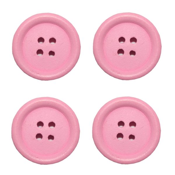 knopf-holzknopf-25mm-4-loch-rosa-4-stuck-0093 Knopf Holzknopf 25mm 4 loch rosa 4 Stück (0093)