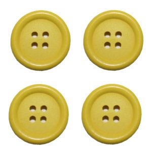 Knopf Holzknopf 25mm 4 loch gelb 4 Stück (0095)