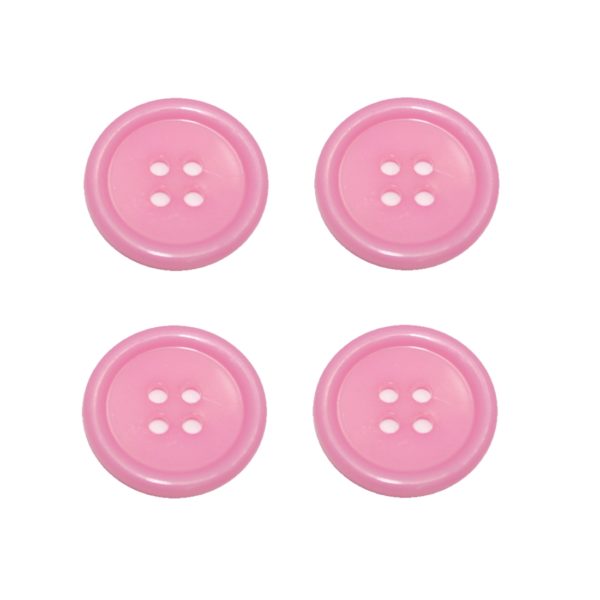 Knopf Knöpfe 20mm 4 loch rosa 4 Stück (0132)