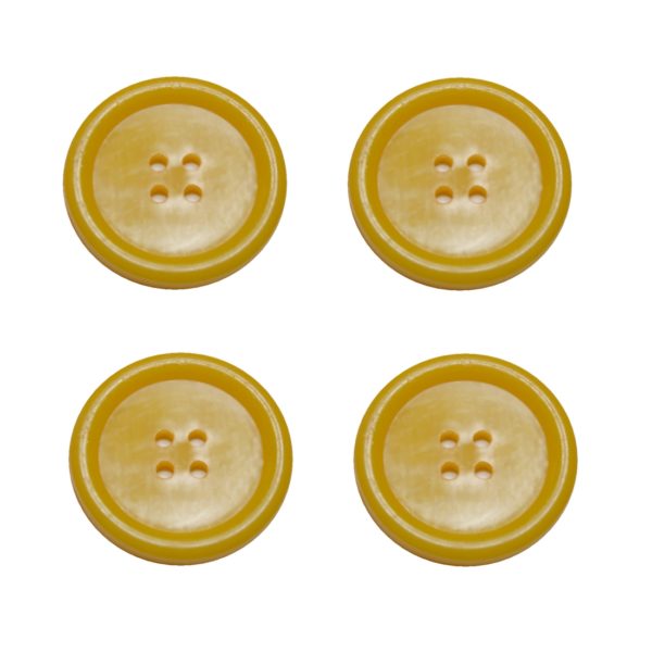 Knopf Knöpfe 20mm 4 loch gelb mandarine 4 Stück (0149)