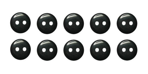 Knopf Knöpfe 11mm 2 loch schwarz 10 Stück (0153)