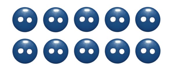 Knopf Knöpfe 9mm 2 loch blau 10 Stück (0170)