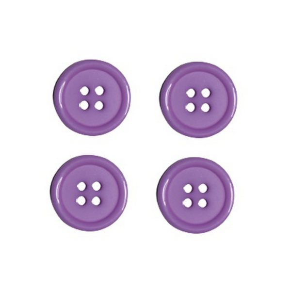 Knopf Knöpfe 20mm 4 loch lila 4 Stück (0173)