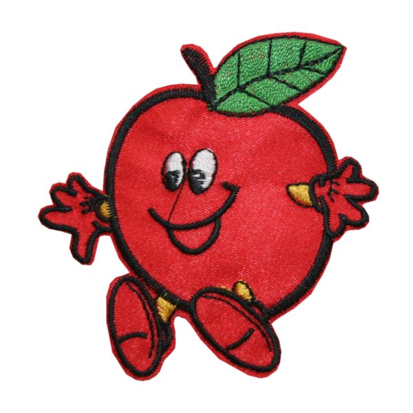 aufnaher-bugelbild-aufbugler-apfel-mit-gesicht-75x80mm-1074 Aufnäher Bügelbild Aufbügler Apfel mit Gesicht 75x80mm (1074)