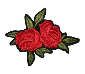 Aufnäher Bügelbild Aufbügler Rose rot 70x80mm (1135)
