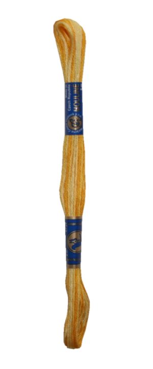 Stickgarn Stickfaden Mouline 100% Baumwolle 8 m gelb ombre (1116)