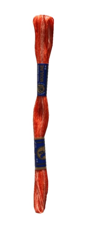 Stickgarn Stickfaden Mouline 100% Baumwolle 8 m orange ombre (2216)