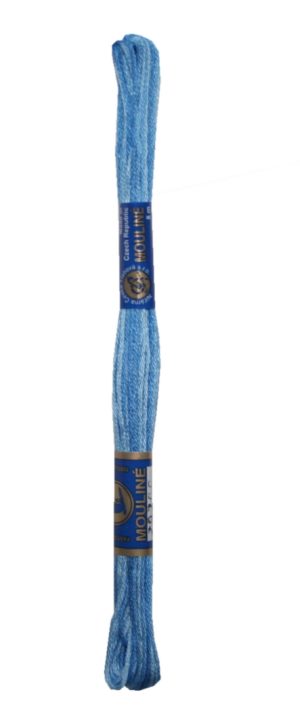 Stickgarn Stickfaden Mouline 100% Baumwolle 8 m blau ombre (5526)