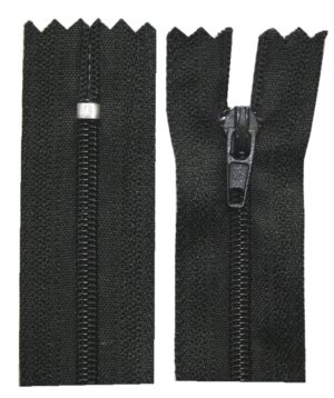 Reißverschluss 12 cm spiralförmig 3 mm nicht trennbar schwarz (1201)