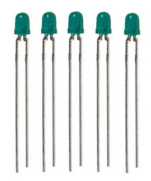 LED Leuchtdiode 3 mm grün 5 Stück (0002)