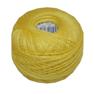 PERLOVKA Kreuzstichgarn Baumwolle Perlgarn 10g 85m gelb zitrone (1642)