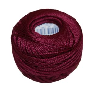 PERLOVKA Kreuzstichgarn Baumwolle Perlgarn 10g 85m weinrot (3582)