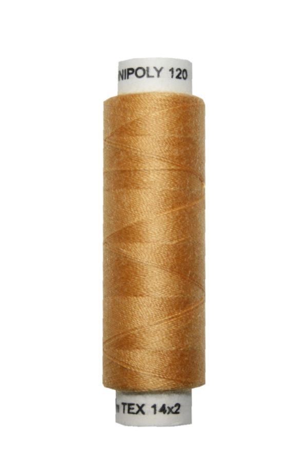 Nähmaschinen Nähgarn 100 m Polyester UNIPOLY 14x2 gold sand (0763)