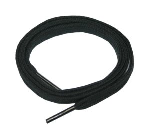 Schuhband Schnürsenkel Baumwolle 120cm 7mm flach schwarz (10020)