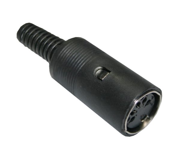 DIN Stecker Buchse 5-polig 180° weiblich schwarz (0312)