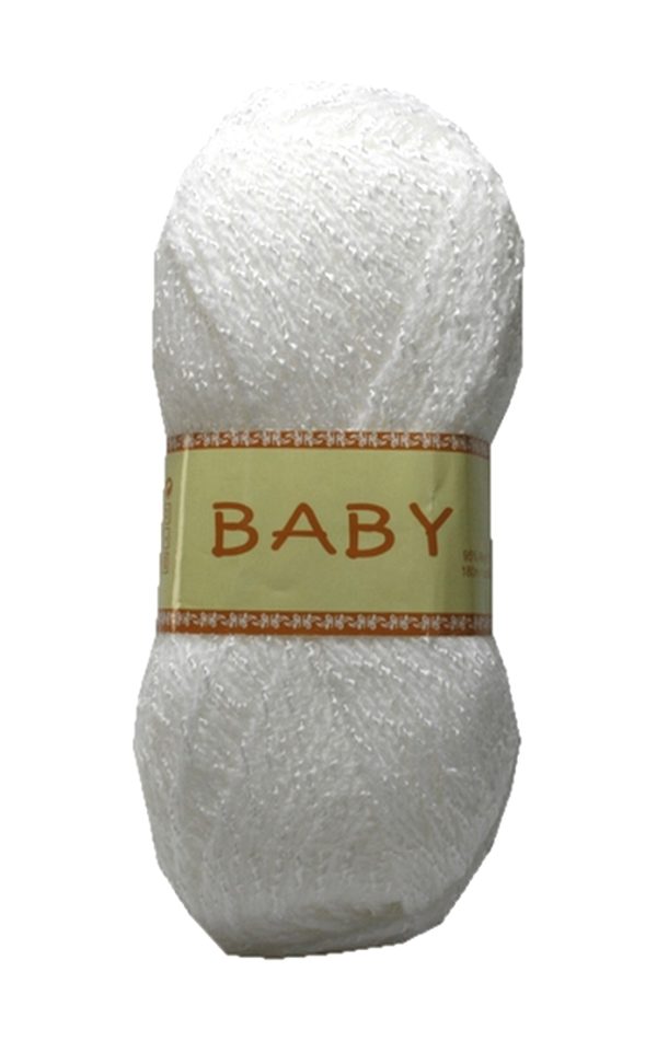 Strickgarn Häkelgarn BABY 50 g weiß (0002)
