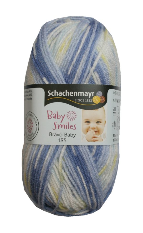 strickgarn-garn-bravo-baby-50g-185m-blau-gelb-weisz-0193 Strickgarn Garn Bravo Baby 50g 185m blau gelb weiß (0193)
