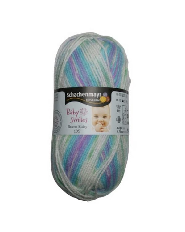 strickgarn-garn-bravo-baby-50g-185m-turkis-lila-weisz-0194 Strickgarn Garn Bravo Baby 50g 185m türkis lila weiß (0194)