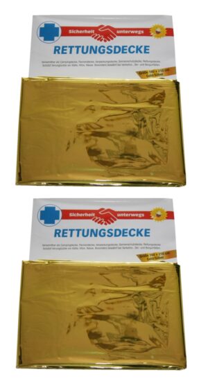 Rettungsdecke Rettungsfolie Gold Silber 160 x 210 cm 2 Stück (0116)
