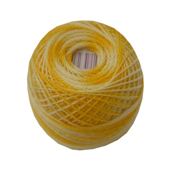 perlovka-kreuzstichgarn-baumwolle-perlgarn-85m-sattgelb-ombre-1116 PERLOVKA Kreuzstichgarn Baumwolle Perlgarn 85m sattgelb ombre (1116)