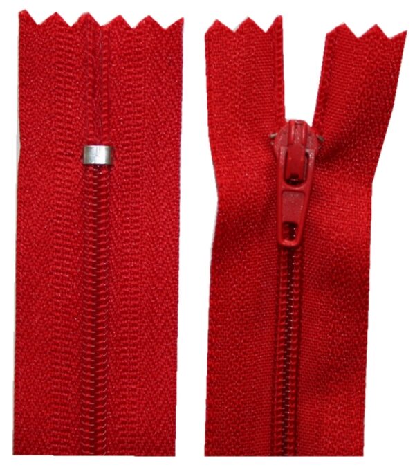 Reißverschluss 17 cm spiralformig 4 mm nicht trennbar rot (1704)