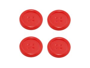 Knopf Knöpfe 25mm 4 loch rot 4 Stück (0119)