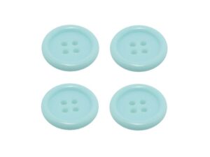 Knopf Knöpfe 25mm 4 loch hellblau 4 Stück (0124)