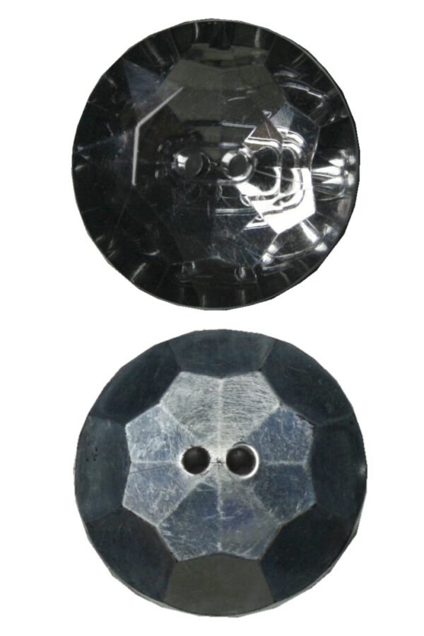 Knopf Facettenschliff 25 mm Kristall-Optik 2 Loch grau 2 Stück (0044)
