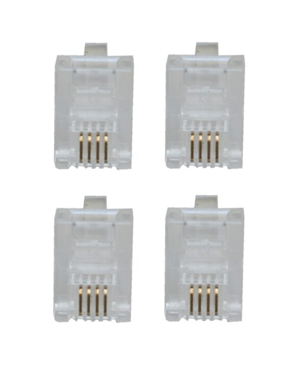 Westernstecker 4 Kontakte 6P4C RJ11 transparent 4 Stück (0232)