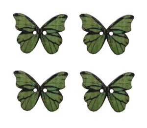 Knopf Holzknopf Schmetterling 28mm 2 loch Holz 4 Stück (0101)