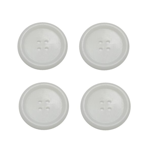 Knopf Knöpfe 30mm 4 loch weiß 4 Stück (0134)