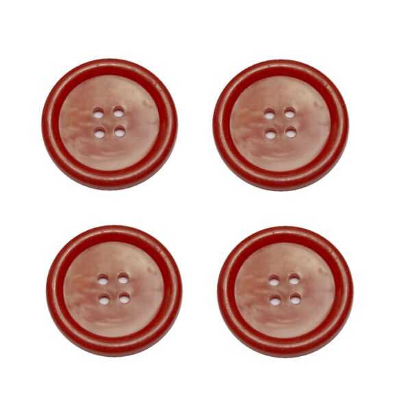 Knopf Knöpfe 30mm 4 loch rot 4 Stück (0136)