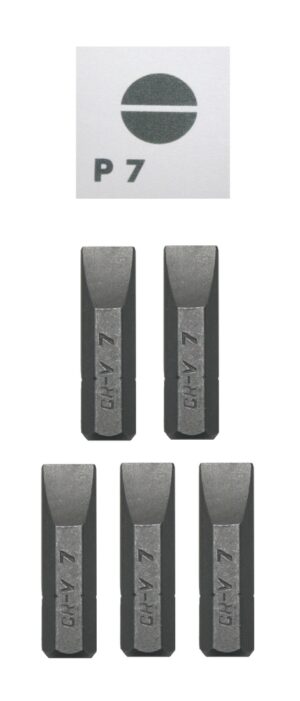 Bits Schlitzschraubendreher P7 Chrom-Vanadium 5 Stück (0052)