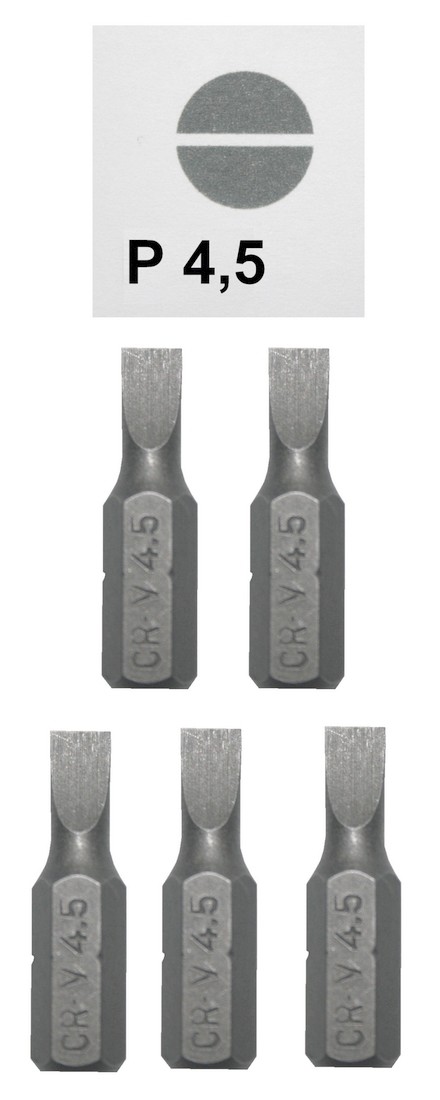 bits-schlitzschraubendreher-p4-5-chrom-vanadium-5-stuck-0054 Bits Schlitzschraubendreher P4,5 Chrom-Vanadium 5 Stück (0054)