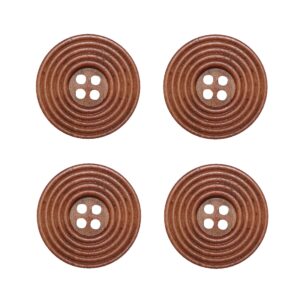 Knopf Holzknopf Knöpfe 25mm 2 loch braun 4 Stück (0167)