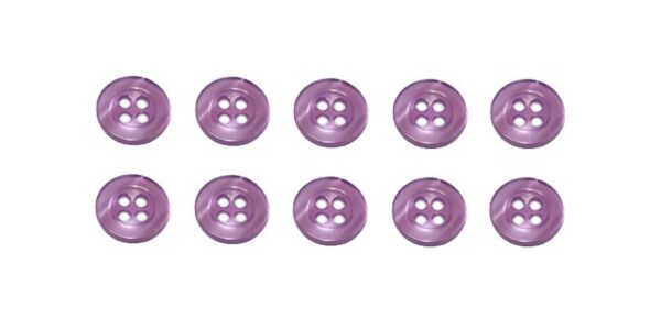 Knopf Knöpfe 11mm 4 loch lila 10 Stück (0185)