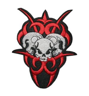 Aufnäher Bügelbild Aufbügler 3-Schädel Skull 112x90mm (1127)